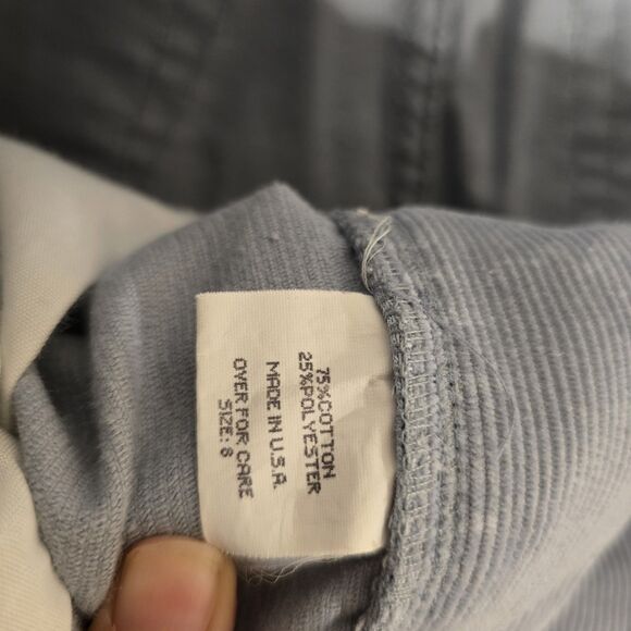 True Vintage Abercrombie & Fitch Corduroy Flare Pants Light Blue Low Rise 8 USA - Picture 8 of 14